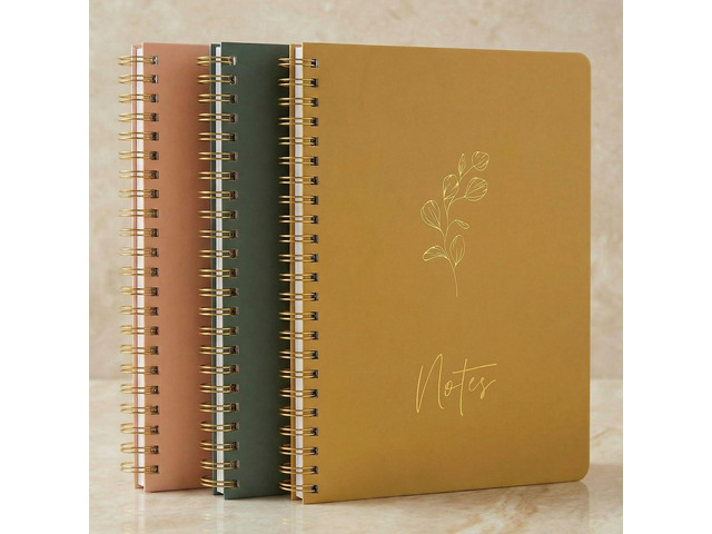 Aesthetic Spiral Notebook Set of 3 - Cute 8x6 College Ruled Journals College Ruled Journals with Pockets - Perfect for Women to Stay Organized at...