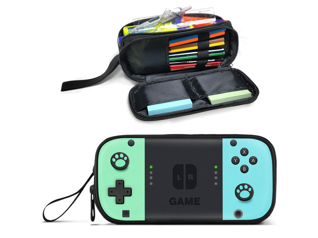 Gamer Pencil Case for Boys, Large Boys Pencil Pouch for Kids Teens School, Big Capacity Pen Box Pen Bag Organizer with 2 Compartments & Zipper