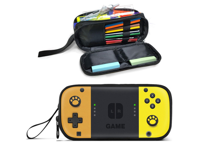 Gamer Pencil Case for Boys, Large Boys Pencil Pouch for Kids Teens School, Big Capacity Pen Box Pen Bag Organizer with 2 Compartments & Zipper