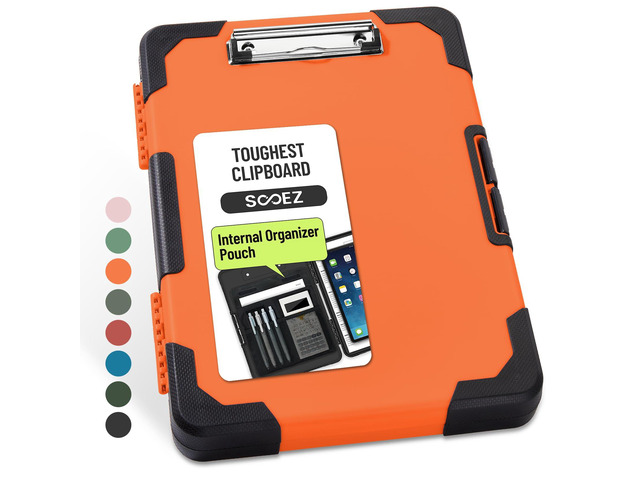Toughest Clipboard with Storage, Internal Pen Pouch Included, Letter/ A4 Size, Shockproof Heavy Duty Plastic Clip Boards 8.5x11, High Capacity...