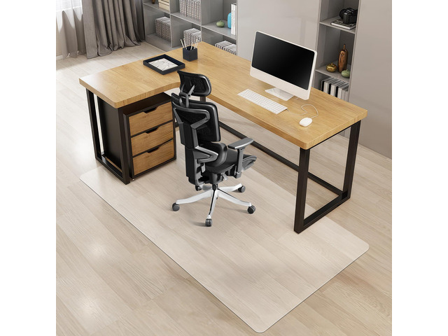 Office Chair Mat for Hardwood Floor, 46'' x72'' Rectangle Transparent Desk Thick Durable Chair Mat for Rolling Chairs, Easy Glide, Floor-Protector