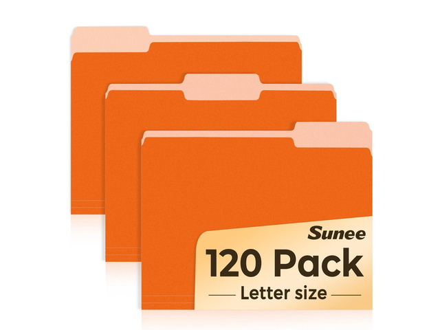 File Folders, 120 Pack Manilla Folders 8.5 x 11, 1/3 Cut Tab for Easy Labeling and Organization, Durable Standard Paper for Home, Office, School...