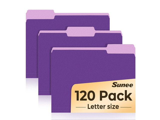 File Folders, 120 Pack Manilla Folders 8.5 x 11, 1/3 Cut Tab for Easy Labeling and Organization, Durable Standard Paper for Home, Office, School...