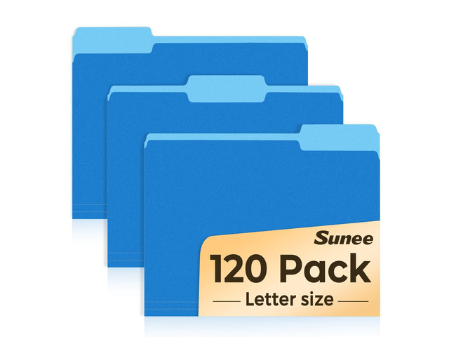 File Folders, 120 Pack Manilla Folders 8.5 x 11, Colored File Folders Home Office School Supplies for Documents Files Paper,Blue