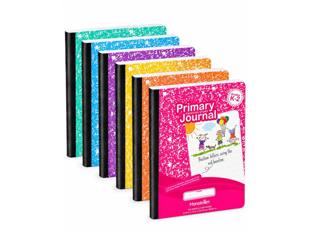 Primary Composition Notebook K-2, Primary Journal Grades K 2, Preschool, 1st Grade, Kindergarten Notebooks, Primary Ruled - 9.75 x 7.50 - Sturdy...