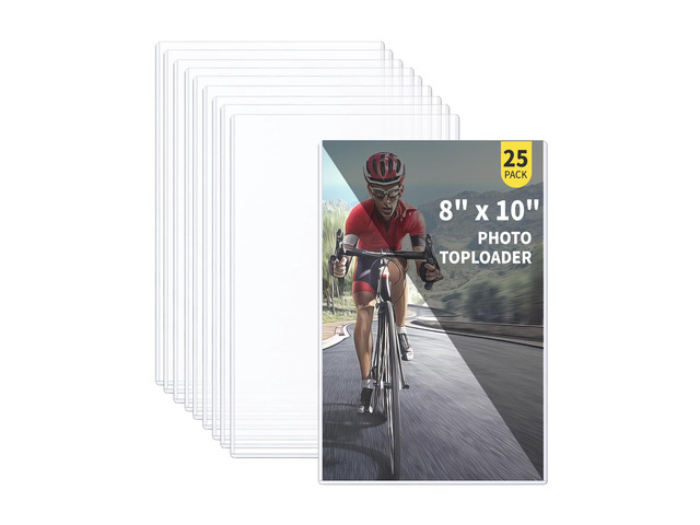 25-Pack 8 x 10 Inch Premium Toploaders - Crystal Clear Plastic Holders, Sheet Protectors for Autograph Pictures, Art