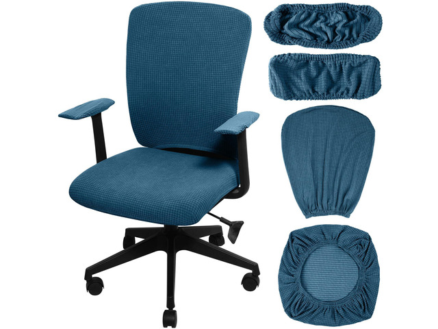 4 Pcs Office Chair Covers Stretchable Armrest Seat,XL,Emerald Universal Fit Office Desk Chairs, Protective Seat Backrest Slipcovers, Stretchable...