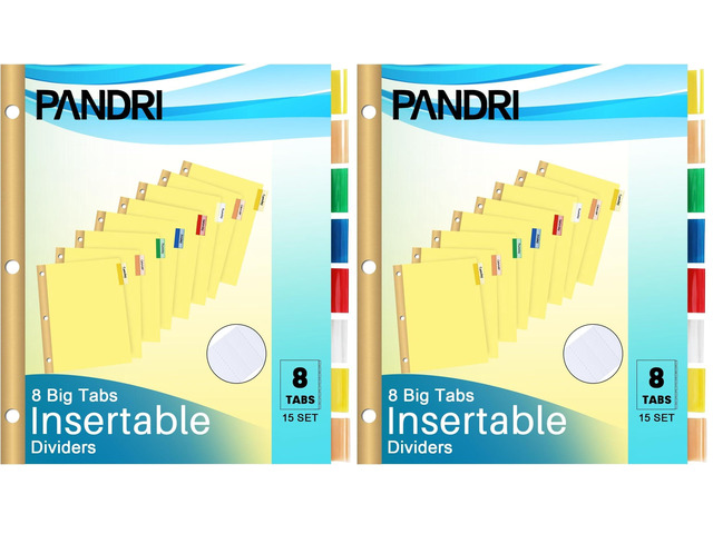 Binder Divider, 240 Pack Binder Index Dividers with 8 Tabs,Letter Size Paper Binder Divider for School Office Home Business,Yellow