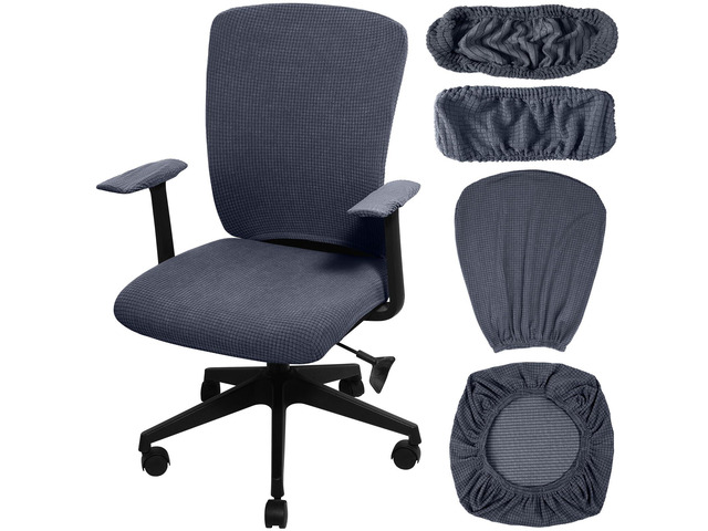 4 Pcs Office Chair Covers Stretchable Armrest Seat,XL,Dark Gray Universal Fit Office Desk Chairs, Protective Seat Backrest Slipcovers, Stretchable...