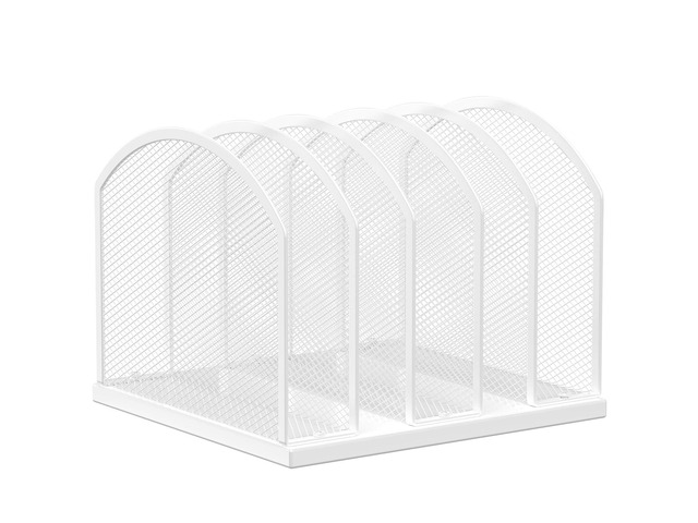 5-Section Vertical Desktop Organizer, 6-Section Mesh File Folder Stand Sorter for Office Home Classroom Organization