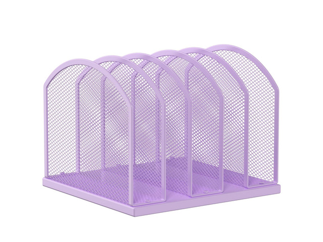 5-Section Vertical Desktop Organizer, 6-Section Mesh File Folder Stand Sorter for Office Home Classroom Organization
