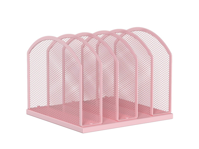 5-Section Vertical Desktop Organizer, 6-Section Mesh File Folder Stand Sorter for Office Home Classroom Organization