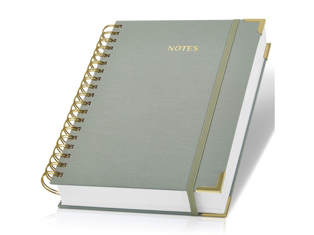 Aesthetic Thick Spiral Notebook Journal For Women in B5 - Linen Hardcover Stylish College Ruled Note Book with 300 Lined Pages - Cute Supplies for...