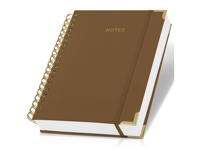Aesthetic Thick Spiral Notebook Journal For Women in B5 - Linen Hardcover Stylish College Ruled Note Book with 300 Lined Pages - Cute Supplies for...