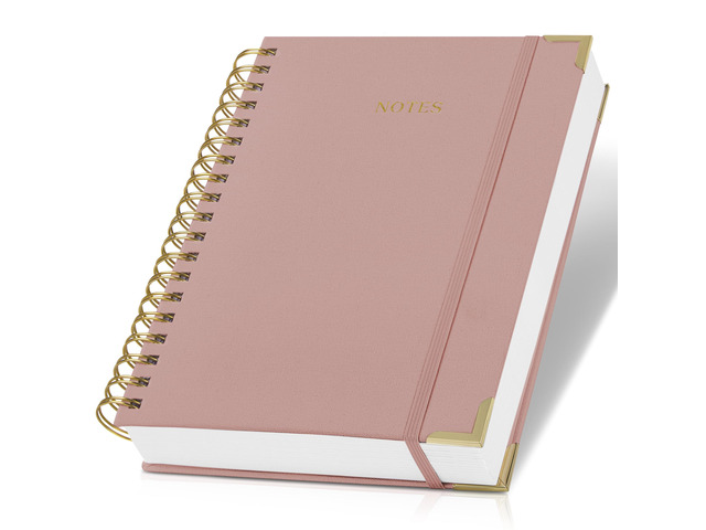Aesthetic Thick Spiral Notebook Journal For Women in B5 - Linen Hardcover Stylish College Ruled Note Book with 300 Lined Pages - Cute Supplies for...