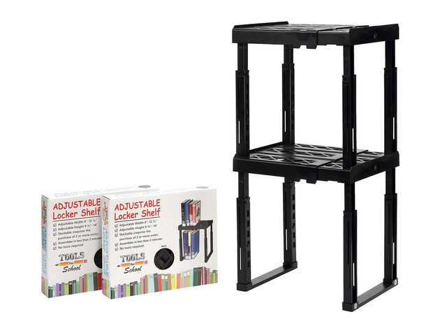 for-School Height & Width Adjustable Locker Shelf - Strong ABS Plastic - Width Adjusts from 8'-12.5' & Height Adjusts from 10'-14' - Patented...