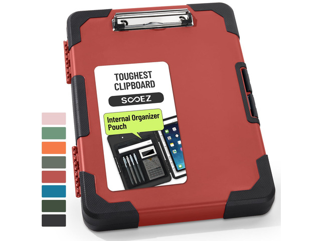 Toughest Clipboard with Storage, Internal Pen Pouch Included, Letter/ A4 Size, Shockproof Heavy Duty Plastic Clip Boards 8.5x11, High Capacity...