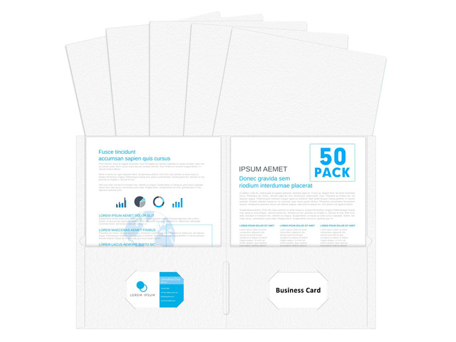 Two Pocket Folders, Paper Folders with Pockets, 50 Pack, White 2 Pocket Folders Fit Letter Size Paper, Paper File Folder for School Office Home...