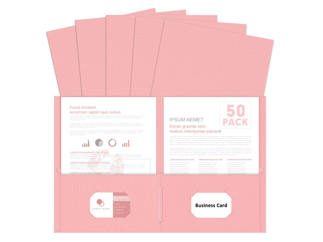 Two Pocket Folders, Paper Folders with Pockets, 50 Pack, Pink 2 Pocket Folders Fit Letter Size Paper, Paper File Folder for School Office Home...