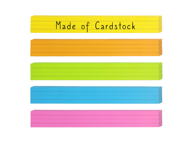 3x24 Inch Colored Sentence Strips Cardstock, 5 Colors, Pack of 100 Heavyweight, Word Learning Strips, Handwriting Practice Tools, Teacher Supplies,...