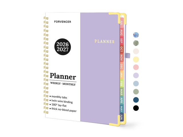 Academic Planner 2026-2027, Weekly & Monthly Hardcover Planner A5 Calendar Planner July 2026-June 2027, 6' X 8' Daily Agenda, School Office...
