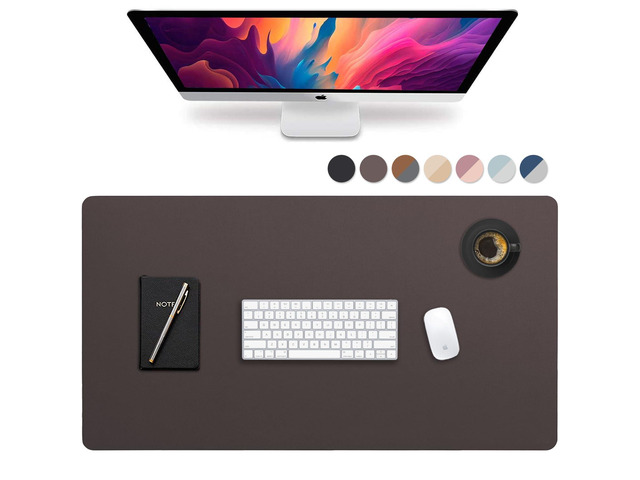Leather Desk Mat Large 44' x 22', Desk Protector Mat, PU Leather Desk Pad, Large Mouse Pad, Desk Blotter, Desk Pads on Top of Desks, Desk Matt for...