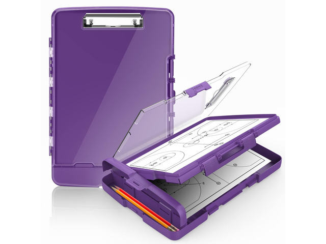 Original Clipboard with Dual Storage, Heavy Duty Clip Boards 8.5x11 Dual Compartment, Clearview, Dry Erase, High Capacity, Real Hinge, High...