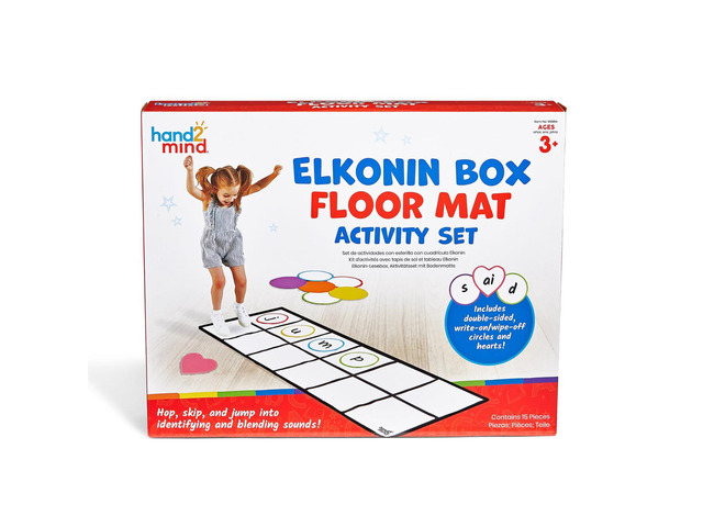 Elkonin Box Floor Mat Activity Set, Phonemic Awareness, Ages 3+ Phonics Games, Science of Reading Classroom Materials, Gross Motor Toys, Kids...