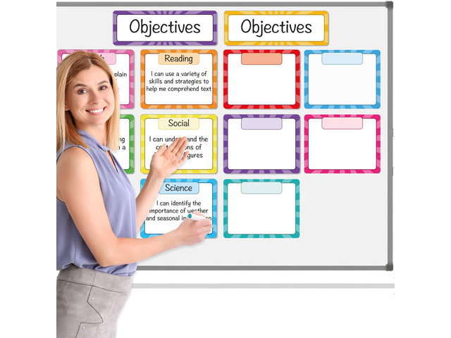 Classroom Objectives Magnetic Write Wipe Paper Organization Chart, Dry Erase Objectives Learning Magnets for Classroom Whiteboard