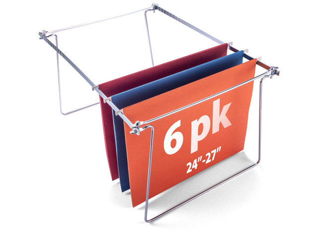Hanging File Frame, Letter Size (Fits 2427), Adjustable Heavy-Duty Steel File Drawer Organizer for Desks, Cabinets & Shelves, Set of 6 (98620)