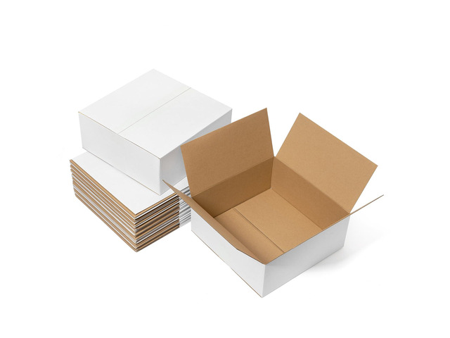 12x12x5' Shipping Boxes 25 Pack Corrugated Cardboard Box White 3 Layers, Bulk quantity, Packaging for Small Business, Square Mailer Mailing Packing...