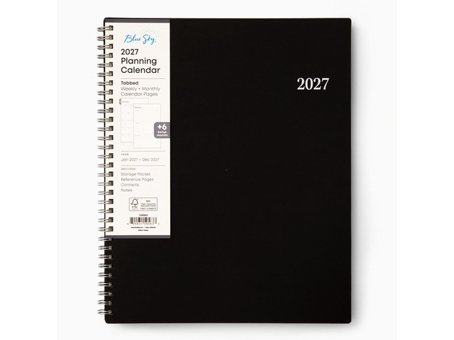 2027 Weekly & Monthly Planner Calendar, 8.5'x11', Enterprise January 2027 - December 2027, Flexible Cover, Durable Twin Wire Binding, Laminated...