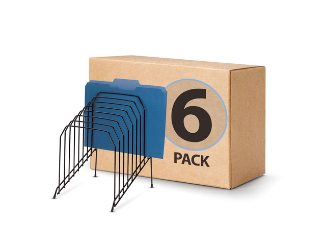 Large Incline 8 Compartment Wire Caddy, Black, 8.5 x 10.375 x 12.625 Inches (Pack of 6)