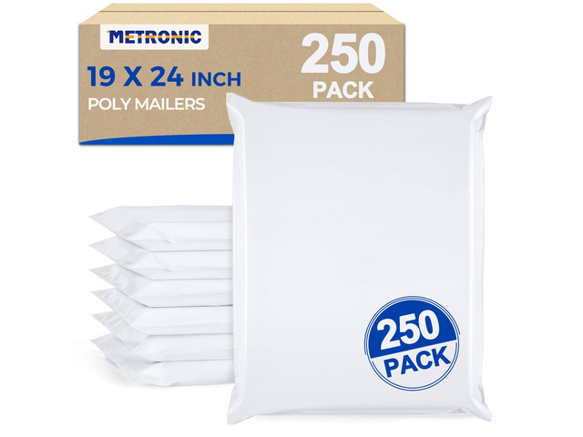 Poly Mailers 19x24 Inch 250 Pack Bulk Shipping Bags for Business Large Mailers Poly Bags for Clothing, Self Seal Waterproof Shipping Envelopes for...