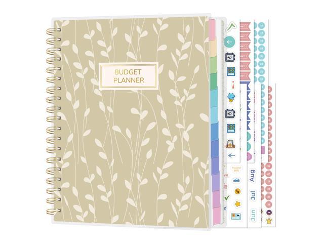 Budget Planner - Deluxe Monthly Budget Book with 12-Pockets for Bill Organizer