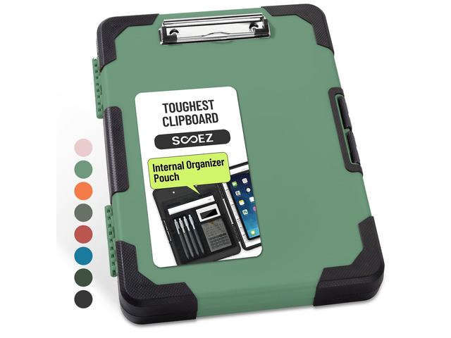 Toughest Clipboard with Storage, Internal Pen Pouch Included, Letter/ A4 Size, Shockproof Heavy Duty Plastic Clip Boards 8.5x11, High Capacity...
