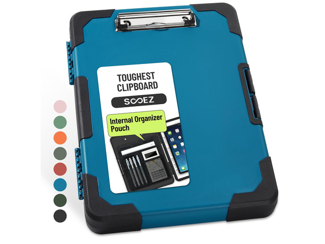 Toughest Clipboard with Storage, Internal Pen Pouch Included, Letter/ A4 Size, Shockproof Heavy Duty Plastic Clip Boards 8.5x11, High Capacity...