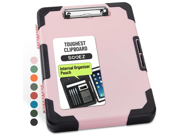 Toughest Clipboard with Storage, Internal Pen Pouch Included, Letter/ A4 Size, Shockproof Heavy Duty Plastic Clip Boards 8.5x11, High Capacity...