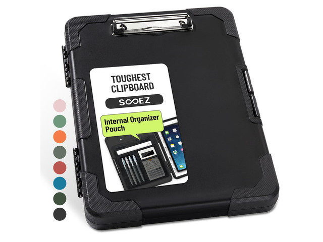 Toughest Clipboard with Storage, Internal Pen Pouch Included, Letter/ A4 Size, Shockproof Heavy Duty Plastic Clip Boards 8.5x11, High Capacity...