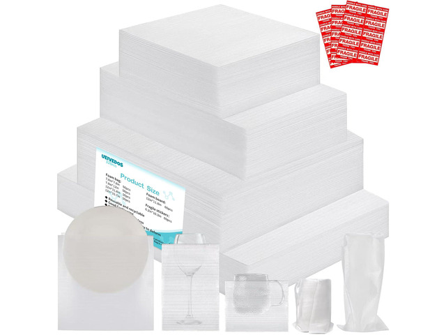 Dish Packing Supplies for Moving,320 Moving Supplies 4 Sizes (16 x 12', 12 x 12', 12 x 7.8', 7.8 x 7.8'),with 60 Fragile Stickers,High density...