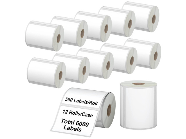 12 Rolls 6000 Pcs 4'x3' 3-Proof Direct Thermal Shipping Labels 1' Core Compatible with Zebra LP2844 ZP450 ZP505 ZD420 GX430T GK420T ZT410 ZD421 and...