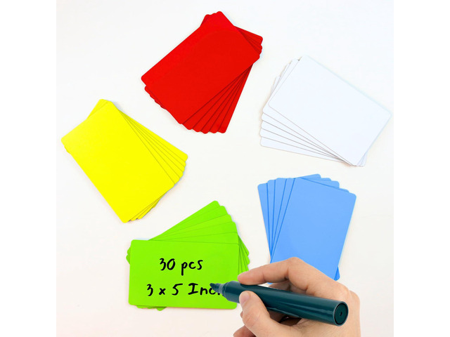 Availey 30 Pieces (3 x 5) - Full Colored Magnetic Dry Erase Labels - Reusable Strips for Classroom Home Office Garage Refrigerator Blank Writable...