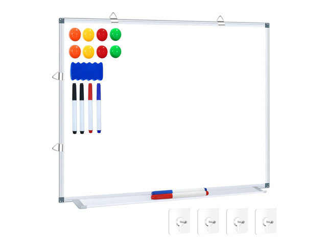 White Board Dry Erase Whiteboard for Wall, 18'x24' Hanging Wall Mounted Magnetic Whiteboard Aluminium Frame for Home, Office, School, Kitchen