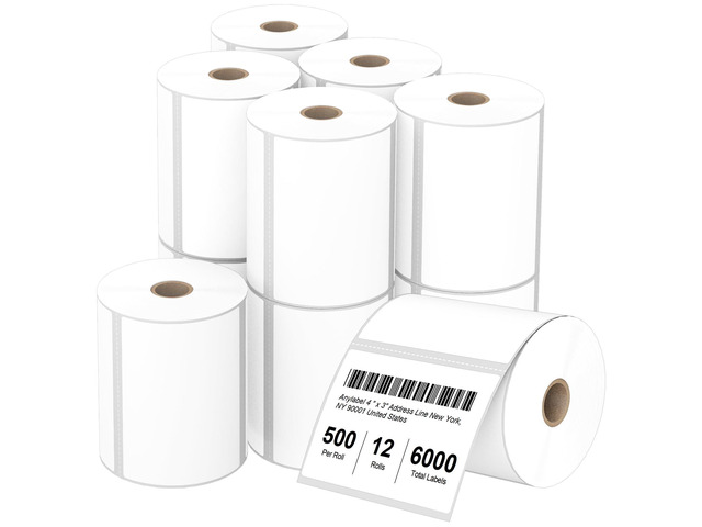 4' x 3' Direct Thermal Labels, Thermal Printer Labels for Shipping Address Barcodes, Thermal Stickers Compatible with Zebra, Rollo, Munbyn Thermal...