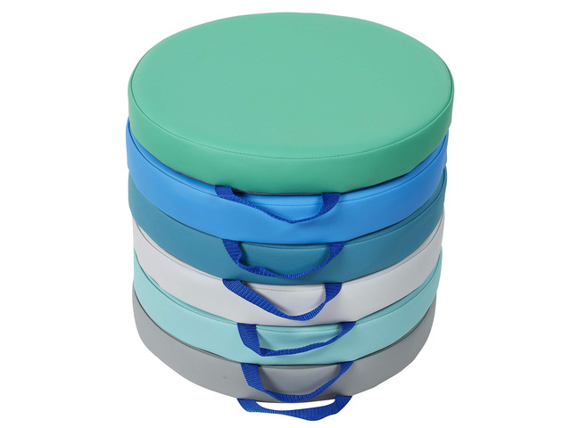 SoftScape 15 inch Round Classroom Floor Cushions with Handles; Flexible Seating for Daycare, Preschool, Playroom; 2 inch Thick Deluxe Foam...