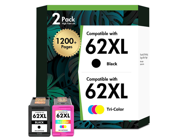 62XL 62 XL 7640 Ink Cartridges for HP Printers Black and Color Combo Pack Replacement for HP62 62 XL Ink for HP Envy 7640 5660 7645 7640 5740...