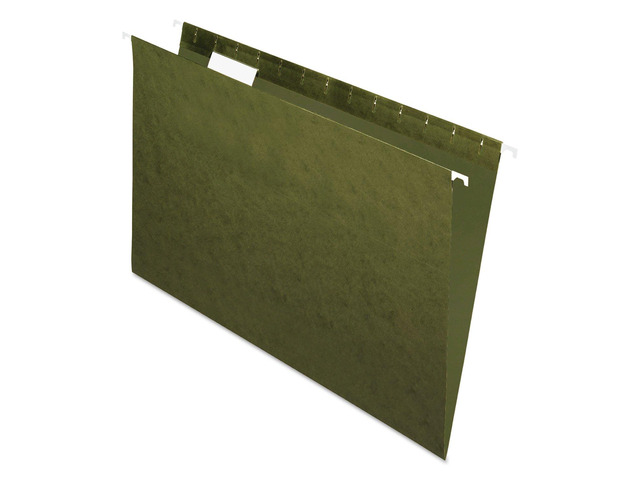 Recycled Hanging File Folders, 25 Pack, Green, Legal Size (8.5' x 14'), 5 Tab Positions, Includes Tabs and Inserts, Eco-Friendly Hanging Files for...