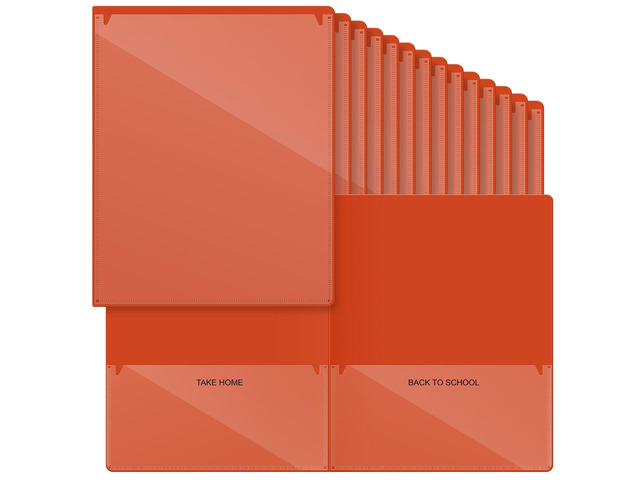48 Pcs Take Home Homework Folders 2 Pocket for Student,Orange Clear Front Pocket, School to Home Communication, Parent Teacher Connector, Student...