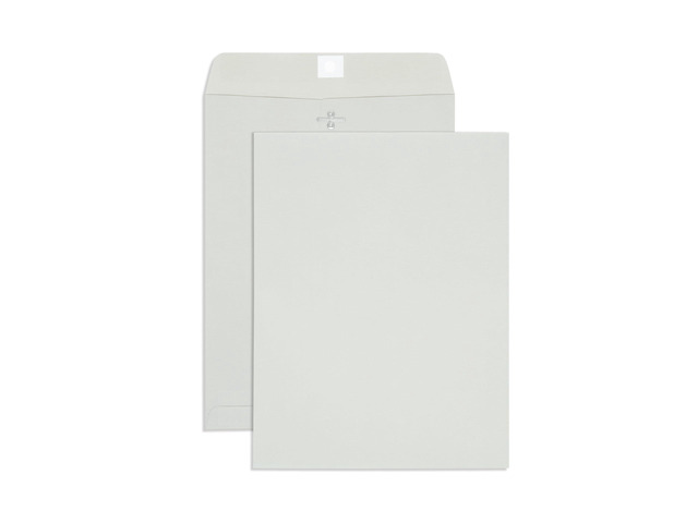100 10' x 13' Gray Kraft Clasp Envelopes, Gummed 28lb Gray Kraft, Clasp and Gummed, Reusable, for Mailing Documents, Catalogs, Magazines