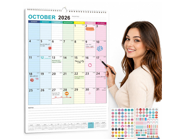 Large Wall Calendar 2027-2028 Hanging Calendar Oct 2026 - Jun 2028 15'x22' 21 Month Extra Large Hanging Calendar, Monthly Design, 120 GSM Thick...